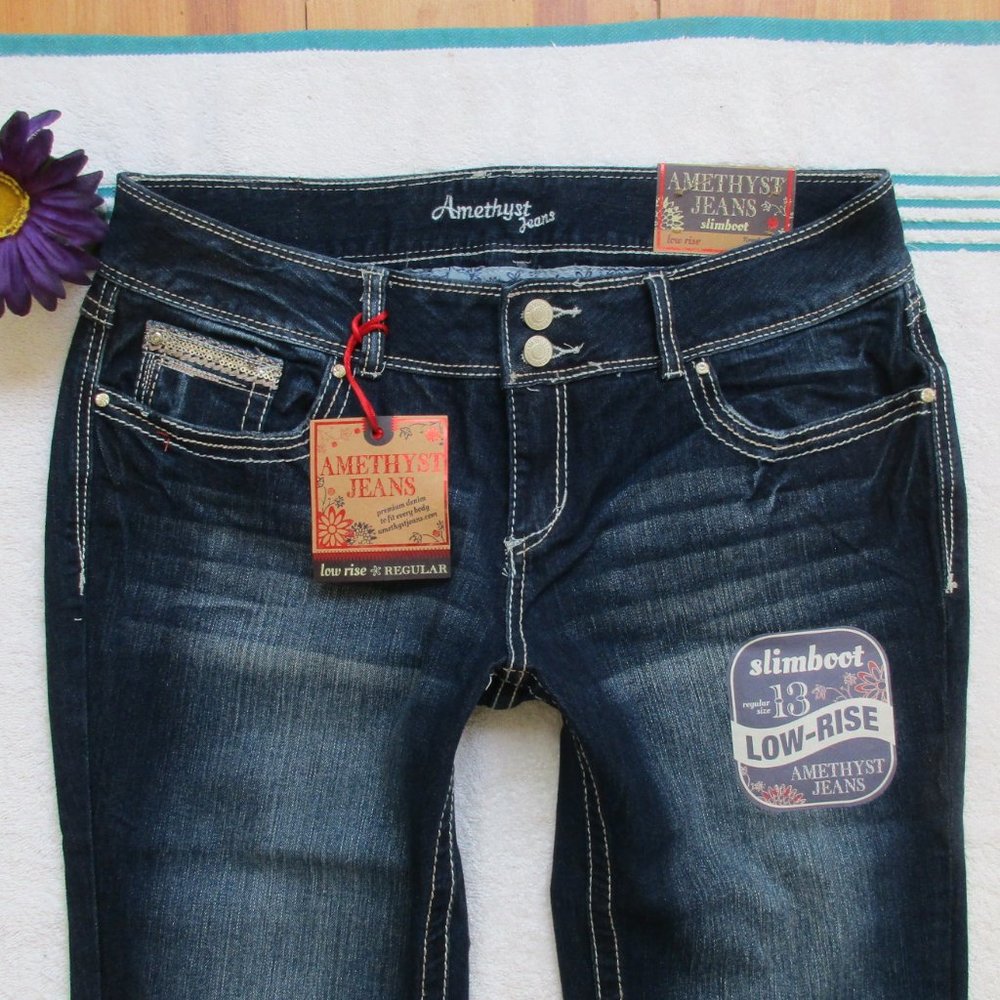 🌸SOLD🌸 New AMETHYST Jeans Size 13 Low Rise Boot Cut Denim - Picture 8 of 12